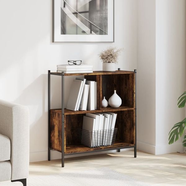 vidaXL Bücherregal Räuchereiche 72x28x77,5 cm Holzwerkstoff 838880