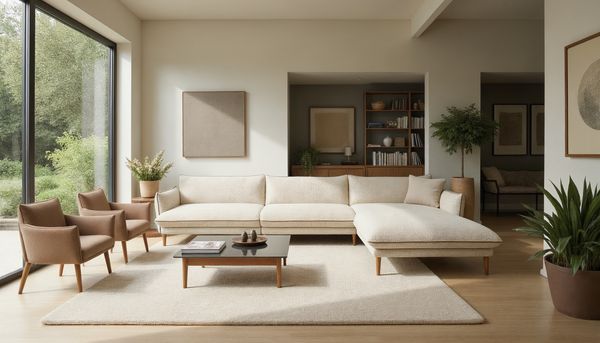 DOMO. collection Ecksofa 100 024, Couch in L-Form, mit Taschenfederkern, bodenfreies Design, Holzfüße, Sofa, Polsterecke, Eckcouch, 315 x 159 x 86 cm (BxTxH), Farbe creme