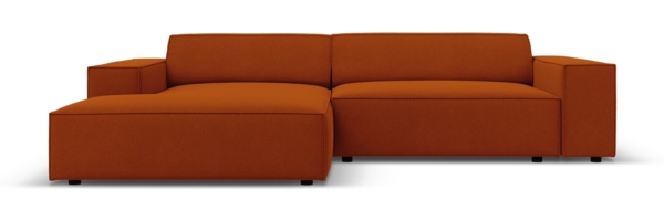 Micadoni Ecksofa Jodie 3-Sitzer Links Strukturierter Stoff Terrakotta