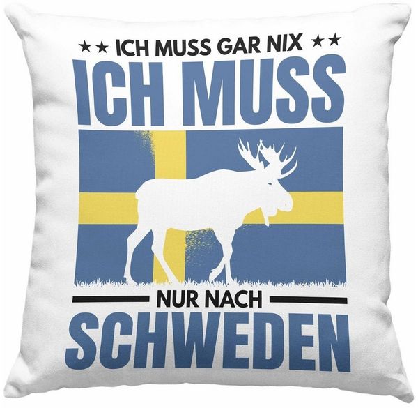 Trendation Dekokissen Trendation - Schweden Geschenk Ich Muss Gar Nix Ich Muss Nur Nach Schw