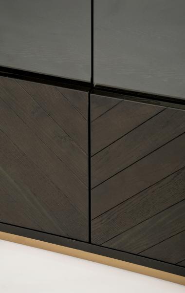 Livin Hill Vitrine Seville Schwarz, Beine und Griffe aus Messing SEV26-2 Bild 7