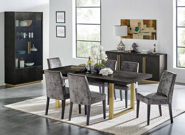 Livin Hill Vitrine Seville Schwarz, Beine und Griffe aus Messing SEV26-2 Bild 14