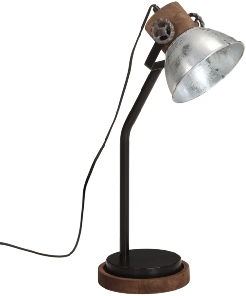 vidaXL Schreibtischlampe 25 W Vintage-Silber 18x18x60 cm E27 371949