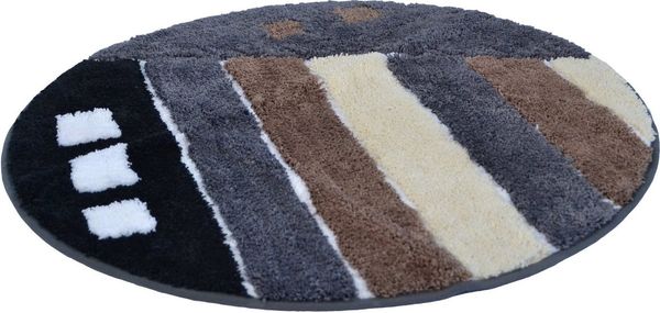 KiNZLER Badematte Gembloux, Höhe 20 mm, rutschhemmend beschichtet, fußbodenheizungsgeeignet, Polyester, rund, Badteppich, als rechteckig & rund erhältlich