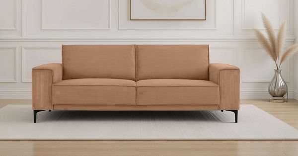 OTTO home 3-Sitzer OLAND, B: 224 cm - Skandi-Design, Struktur, Flachgewebe, Luxus-Microfaser, Boucle