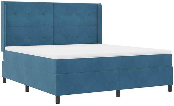 vidaXL Boxspringbett mit Kopfteil Blau 180 x 200 cm Samt 3342024