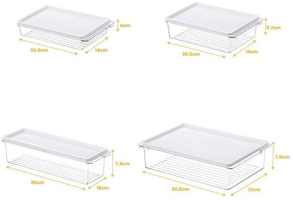 Creliv Frischhaltedose Lebensmitteldosen mit Deckel-Luftdicht - Frischhaltedosen-Set, PET, (4-tlg), Stapelbar, BPA Frei