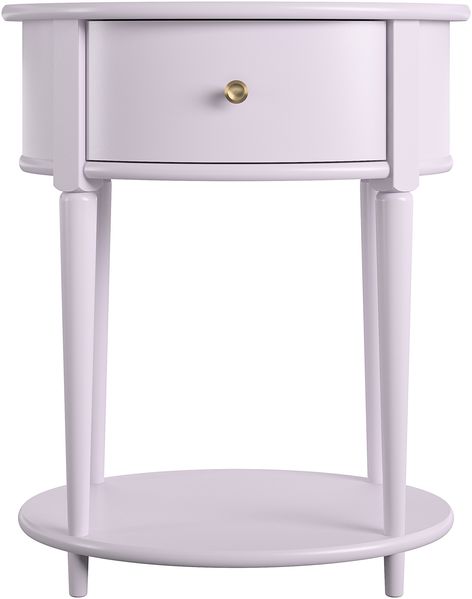 Beistelltisch >Rundo< lavendel, 66x55x45 cm, MDF-Tischplatte, Schublade, goldener Griff Bild 7