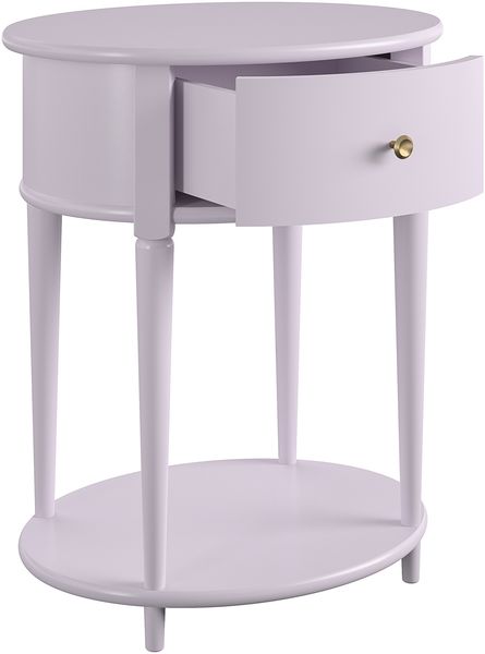Beistelltisch >Rundo< lavendel, 66x55x45 cm, MDF-Tischplatte, Schublade, goldener Griff Bild 8