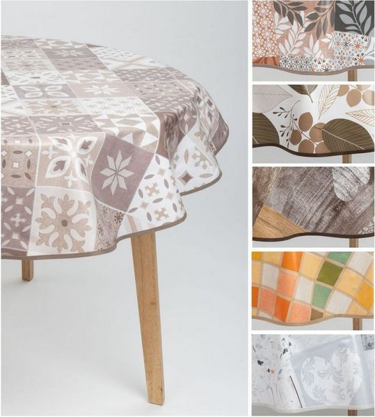 laro Tischdecke laro 140cm runde Wachstuchtischdecke mit Saum-Eingefasst