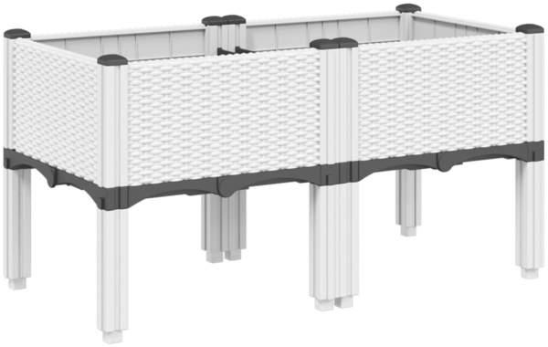 vidaXL Pflanzkasten mit Beinen Weiß 80x40x42 cm PP 367894