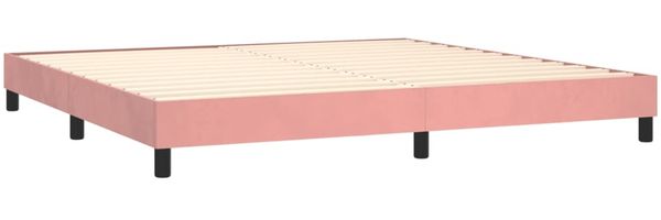vidaXL Boxspringbett mit Matratze & LED Rosa 200x200 cm Samt 3134668 Bild 5