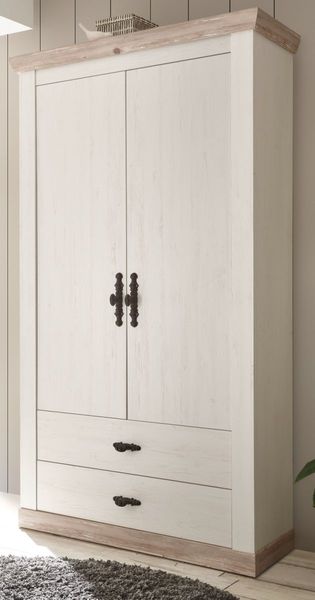 Garderobenschrank Rovola in Pinie weiß 107x201 cm