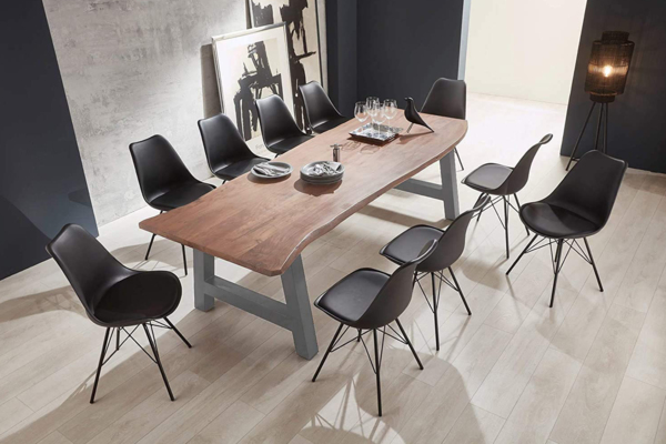 Vollholz Esstisch »Athen« im Landhausstil Baumkante Akazie Natur 180x90 silber 525021 Bild 3