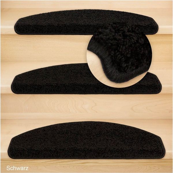 Metzker® Stufenmatte Stufenmatten Marseille Halbrund Schwarz 14 Stück, halbrund, Höhe: 13 mm, 14 Stück im Set - Schwarz
