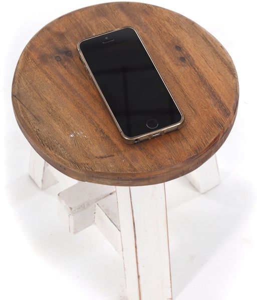 DESIGN DELIGHTS Hocker DEKO HOCKER "BERN", rund, 23,5x20,5 cm (HxB), Altholz massiv, Scheme Bild 7
