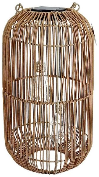 formano LED Tischleuchte Rattan-Optik, LED, Solarbetrieben, Braun, Bänder, H: 38cm