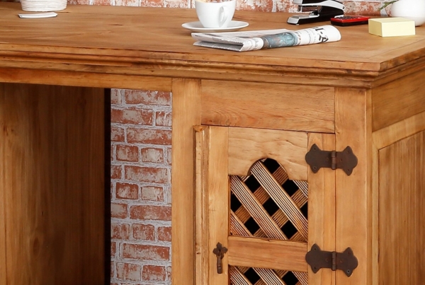 1a Direktimport Schreibtisch Mexico Möbel Schreibtisch - Pinie Massivholz - Landhausstil Bild 2