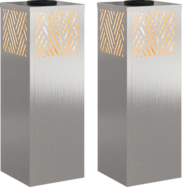 vidaXL Solar LED Weg Licht 2 pcs Silber Edelstahl 879727 Bild 2