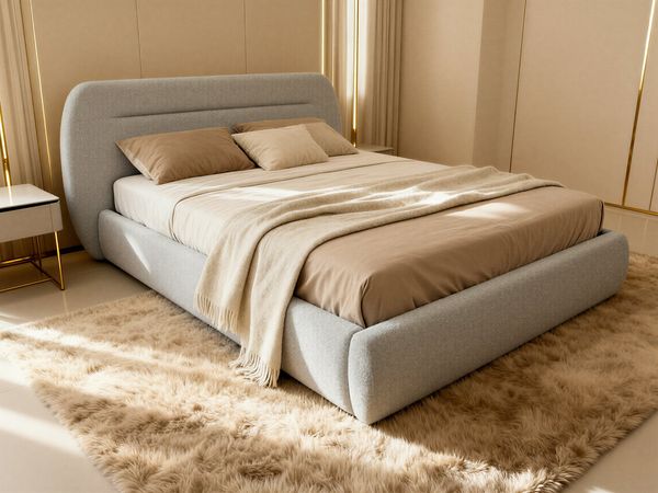 Polsterbett Orio - Bettkasten mit Gasdruckfedern - Doppelbett mit Lattenrost, Bett mit Polsterkopfteil, Bettgestell, Schlafzimmer, Bouclé-Stoff (140 x 200 cm, Grau (Coral 75))