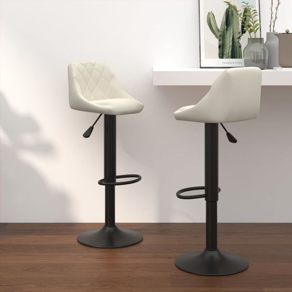vidaXL Barhocker 2 Stk. Creme Samt [335348]
