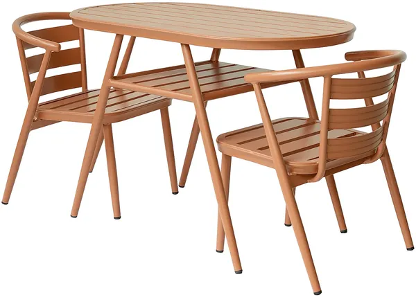 Vente-unique - ADEA Garden dining set Metall Kupferfarben - B 60 cm x H 74,5 cm x L 110 cm