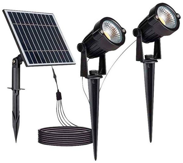 V-TAC LED Solarleuchte V-TAC Solar LED-Gartenleuchten-Set VT-11031, 2x1,2 W, 3000 K, IP65