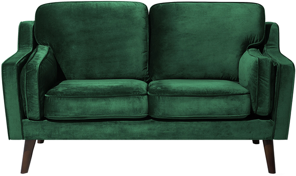 2-Sitzer Sofa Samtstoff grün LOKKA