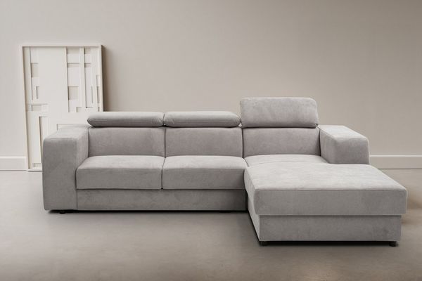 WERK2 Ecksofa Cherry, modernes Sofa mit Komfortfunktionen, Breite 270cm, L-Form, bequem, mit verstellbaren Kopfteilen, Schlaffunktion und Bettkasten