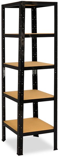 shelfplaza BLACK 180x40x40 cm Schwerlastregal in schwarz mit 5 Böden und 175 kg Traglast pro Boden