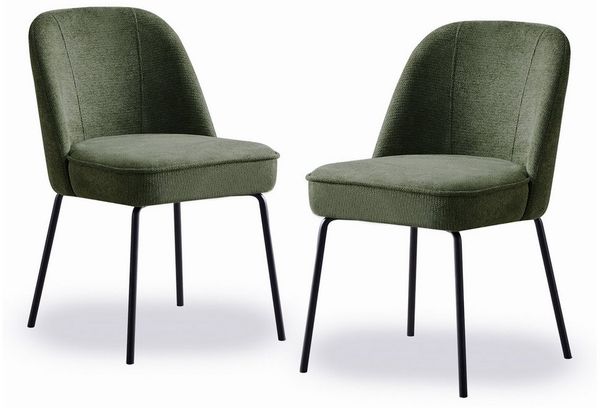 JYMTOM Esszimmerstuhl Samt-Stühle, atmungsaktiv, gepolstert mit Federkissen & Metallbeinen (2 St), 2 Stück– mit gebogener Rückenlehne für Küche, Esszimmer & Büro
