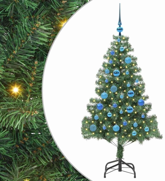 vidaXL Weihnachtsbaum mit 150 LEDs mit Ständer Grün 150 cm PVC 3396374