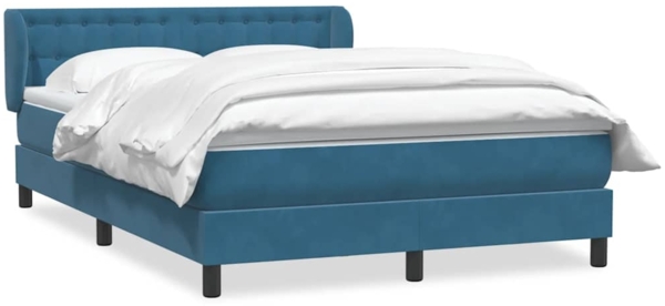 vidaXL Boxspringbett mit Matratze Dunkelblau 160x210 cm Samt 3317869