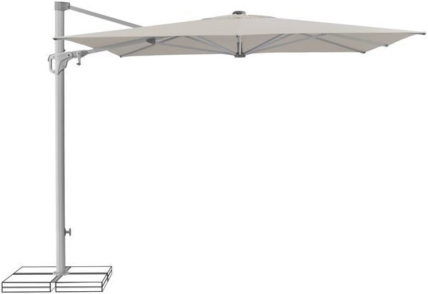 Suncomfort by Glatz Sonnenschirm / Ampelschirm "Familyflex 250 x 250", light grey, 250 x 250 cm