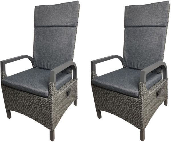 Gardissimo RIO Alu Polyrattan Loungesessel Dining Sessel verstellbare Lehne