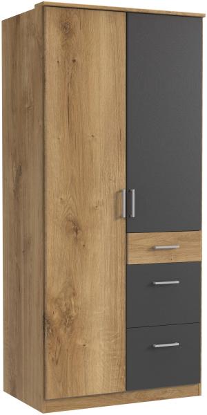 Kleiderschrank >Click< (B/H/T: 90x198x58 cm) in Plankeneiche-Nachbildung