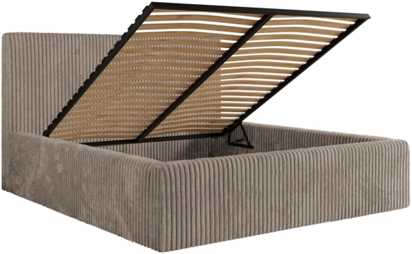 Polsterbett mit Stauraum Lattenrost TILIANO CLASSIC Bett gepolstert Doppelbett mit Kopfteil - 180x200 cm - Hellbraun Cord Bild 6