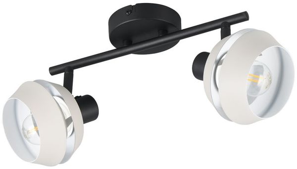 Deckenstrahler ISLA 2-flammig Schwarz, Metallschirme Grau, Breite 37cm Bild 2