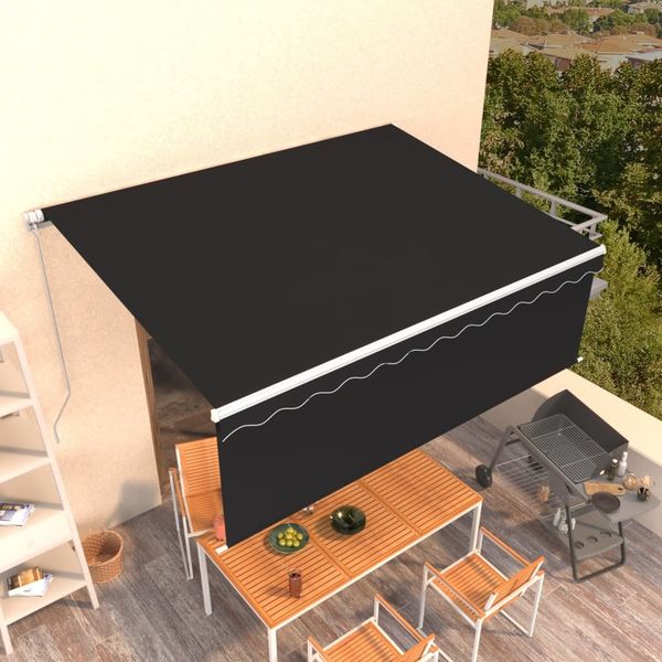 vidaXL Markise Manuell Einziehbar mit Rollo 4,5x3 m Anthrazit 3069319