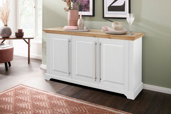 OTTO home Kommode Melissa, aus massiver Kiefer, FSC® zertifiziert, 3-türig, Breite 132 cm