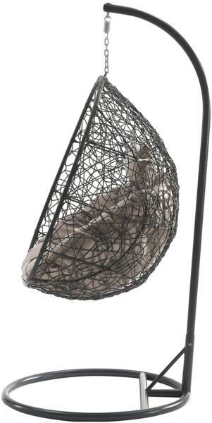 Mirjan24 'Bordia' Hängesessel mit Kissen, Stahl Grau, 195 x 95 x 95 cm Bild 3
