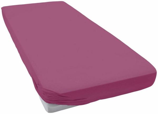 ESTELLA Spannbetttuch Zwirnjersey | Fuchsia | 150x200 cm | passend für Matratzen 140-160 cm (Breite) x 200-220 cm (Länge) | trocknerfest und bügelfrei | 97% Baumwolle 3% Elastan