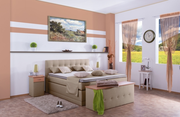 Meisterbetten Boxspringbett Jack 100x220 in WT-Beige, Matratzenbezug Nano, Ergoflex-Topper