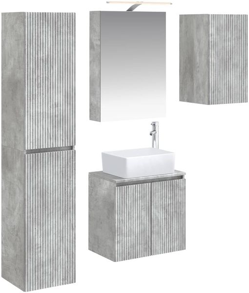 vidaXL Badezimmerschrank-Set 5 pcs Betongrau 50 x 14,5 x 70 cm 3407314