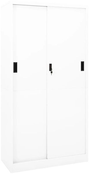 vidaXL Büroschrank mit Schiebetür Weiß 90x40x180 cm Stahl 335958