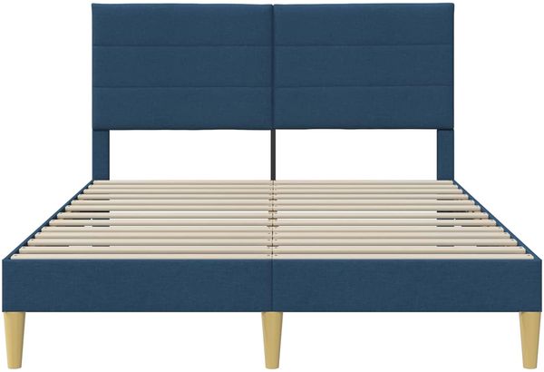 vidaXL Bettrahmen mit Kopfteil Blau 140 x 190 cm Stoff 42027587 Bild 4