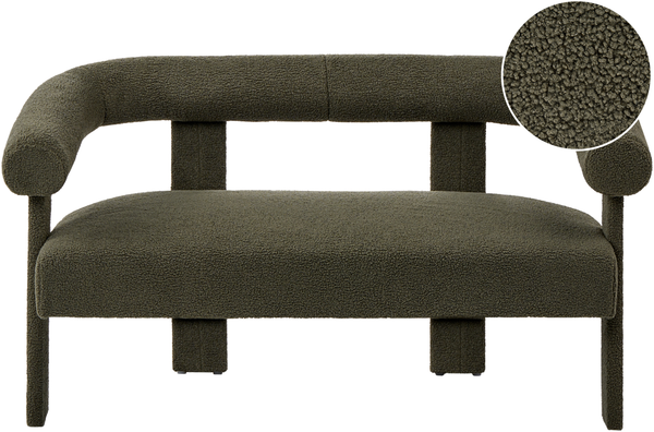 Sofa 2-Sitzer ILBRO Bouclé Dunkelgrün