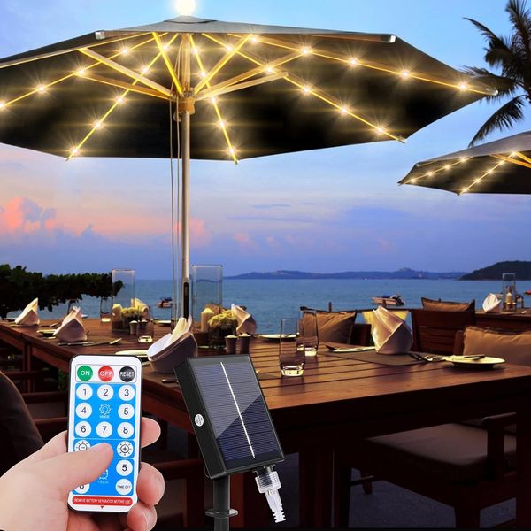 Solar-Sonnenschirmleuchte 104 LEDs IP65 mit Fernbedienung
