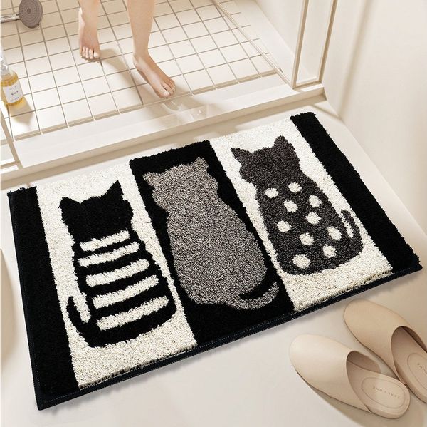 Vivi Idee Badematte Badteppich, TPR-Gummi rutschfest beschichtet, 50x80cm, Polyester, strapazierfähig, rechteckig