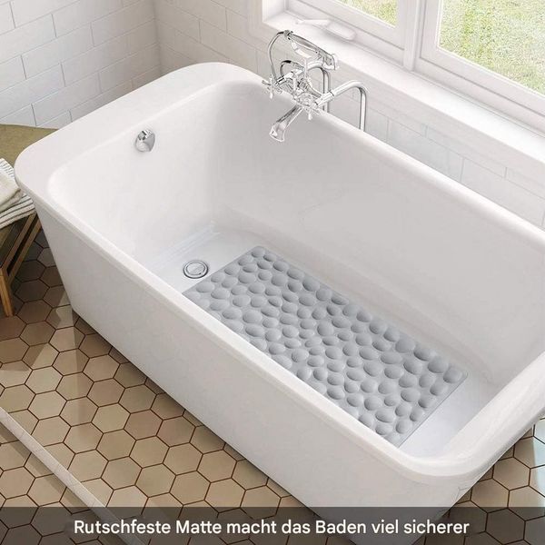 SURFOU Badematte Badewannenmatte rutschfest, Antirutschmatte für Badewanne, Badematte, Maschinenwaschbar, Naturkautschuk, Rechteck 40*80cm, Duschmatte rutschfest mit Saugnäpfen, 100% BPA-frei, schimmelresistent